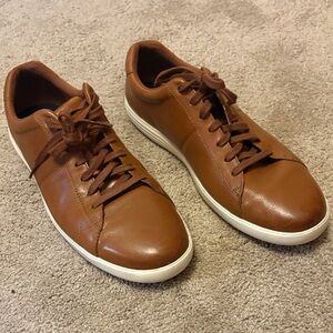 Cole Haan Men's Leather Sneakers in Cognac/Tan with White Sole